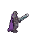 The knight turned into outlined pixel art by PixelForge