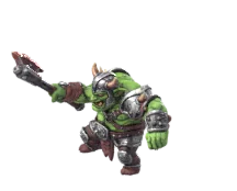 The same orc spinning its axe, HD painted look