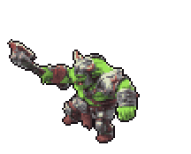 The pixel-art orc spinning his axe